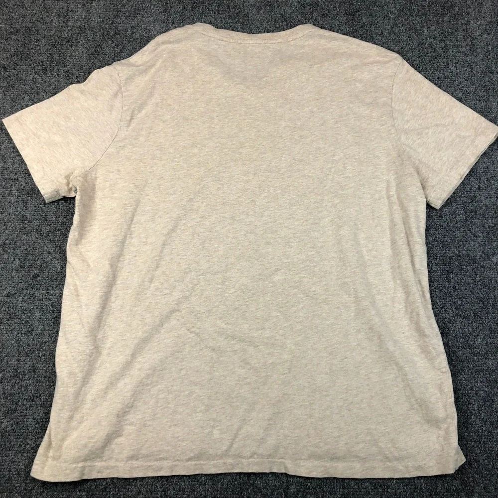 Polo Ralph Lauren Mens Size Large V-Neck T-Shirt Oatmeal Heather Beige Pony Logo